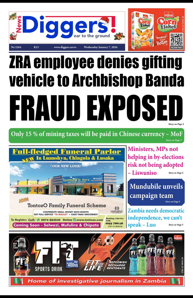 DiggersOfNews's tweet photo. News Diggers Epaper Edition 2164 Wednesday January 7th, 2026 https://t.co/cSMR2SV8SF https://t.co/9cAJDojzgT
