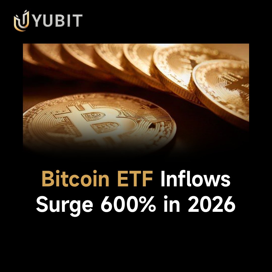 🔥 Bitcoin ETF Inflows Explode First 2 days of 2026: $1.2B+ Annual pace:  $150B (600% surge vs 2025) Every major ETF seeing inflows Morgan Stanley  joins the race 🚀 Bullish for BTC 📈 #YUBIT #Bitcoin #ETF