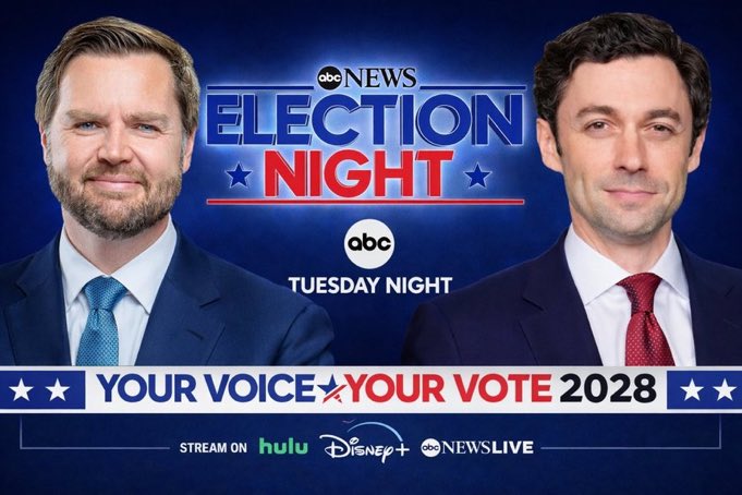 math3usof's tweet image. 🇺🇸 7 de novembro de 2028: O vice-presidente JD Vance enfrenta o senador Jon Ossoff, na corrida presidencial.