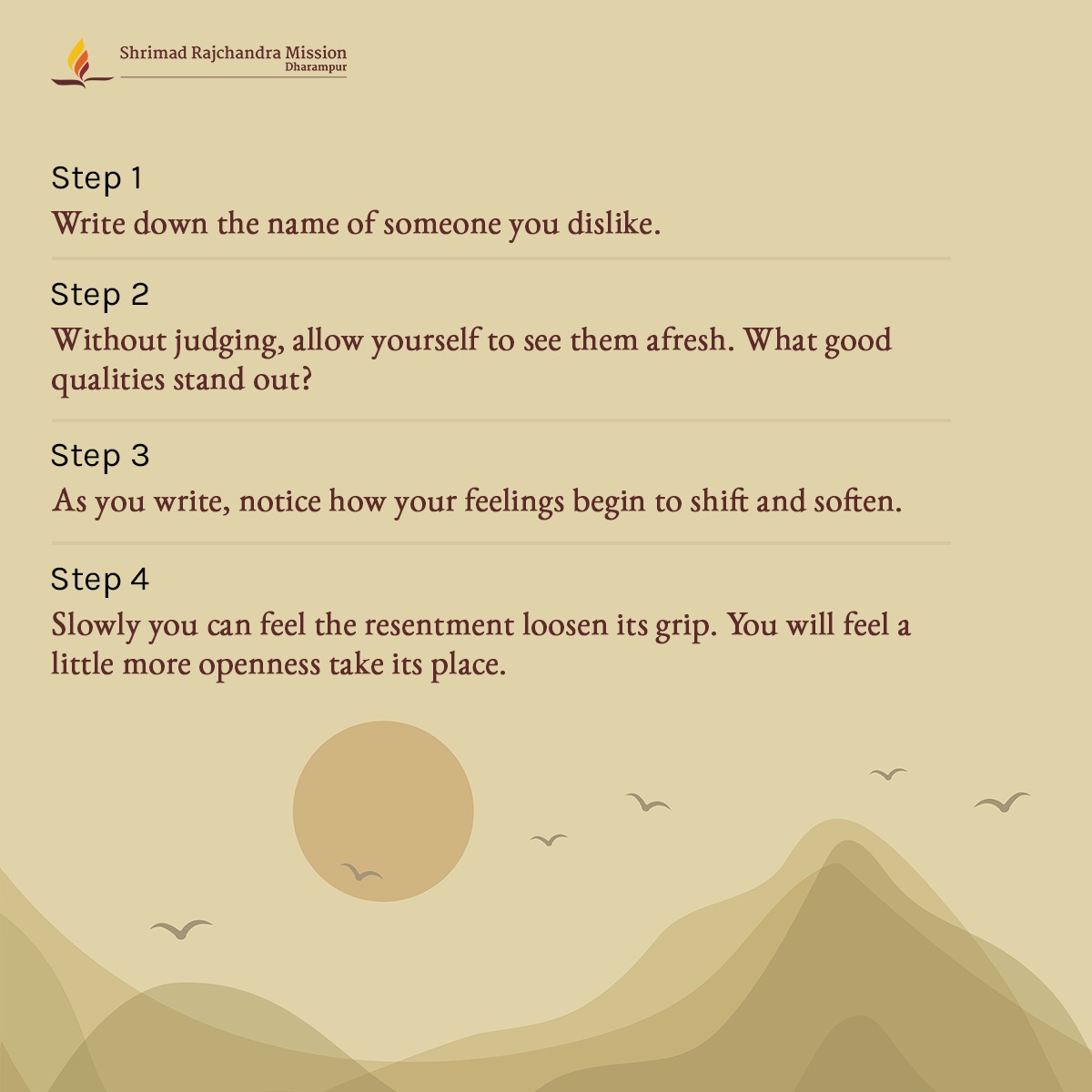 SRMDharampur's tweet photo. Holding on to resentment quietly drains your peace. 𝙁𝙤𝙧𝙜𝙞𝙫𝙚𝙣𝙚𝙨𝙨, 𝙬𝙝𝙚𝙣 𝙙𝙤𝙣𝙚 𝙙𝙚𝙚𝙥𝙡𝙮, 𝙛𝙧𝙚𝙚𝙨 𝙮𝙤𝙪𝙧 𝙝𝙚𝙖𝙧𝙩 𝙖𝙣𝙙 𝙨𝙤𝙛𝙩𝙚𝙣𝙨 𝙮𝙤𝙪𝙧 𝙧𝙚𝙡𝙖𝙩𝙞𝙤𝙣𝙨𝙝𝙞𝙥𝙨. 

If you have also had a hard time forgiving someone, try this exercise to slowly unwind and let go.