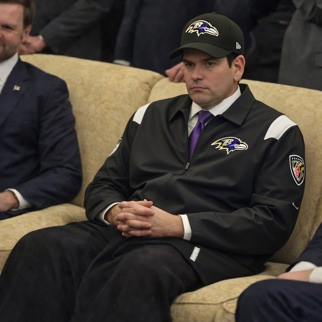 TrackElectionUS's tweet image. Marco Rubio when he becomes the new head coach of the Baltimore Ravens