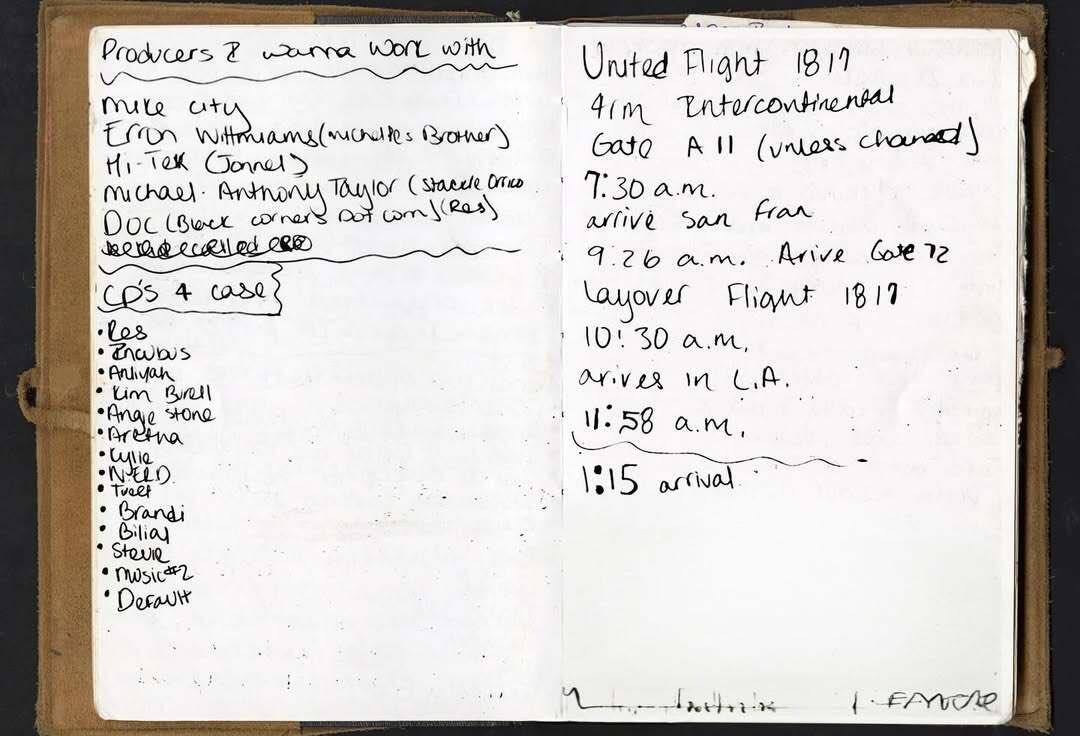 solangehourly's tweet image. solange shares her personal journal from the solo star era on IG:
“15 yr old baby solo, trynaaa figure out the world one thought, one lyric, one prayer, one budget, one co case, one studio session, one shuggie otis concert, one layover, one producer list, one question, and one…