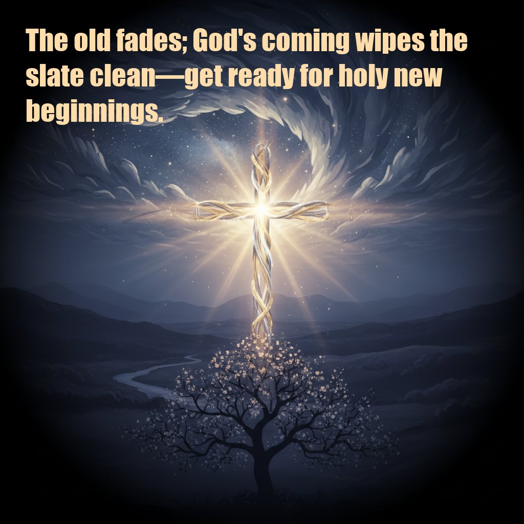 scripturemap's tweet image. The old fades; God's coming wipes the slate clean—get ready for holy new beginnings.

#ServantLeadership #BiblicalPrinciples