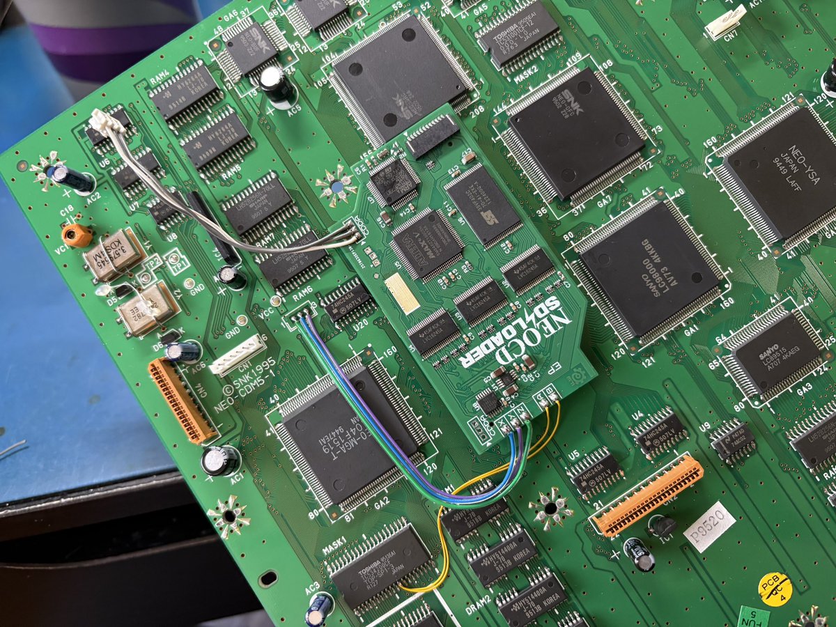 iFixRetro's tweet image. I bet you that your Grandmama's motorized scooter runs faster than this Neo Geo CD system. Well forget all of that! With the NeoCD SD Loader installed on the console, you'll not only have SD card solution to access the entire library, loading times are much faster too! FRAM chip…