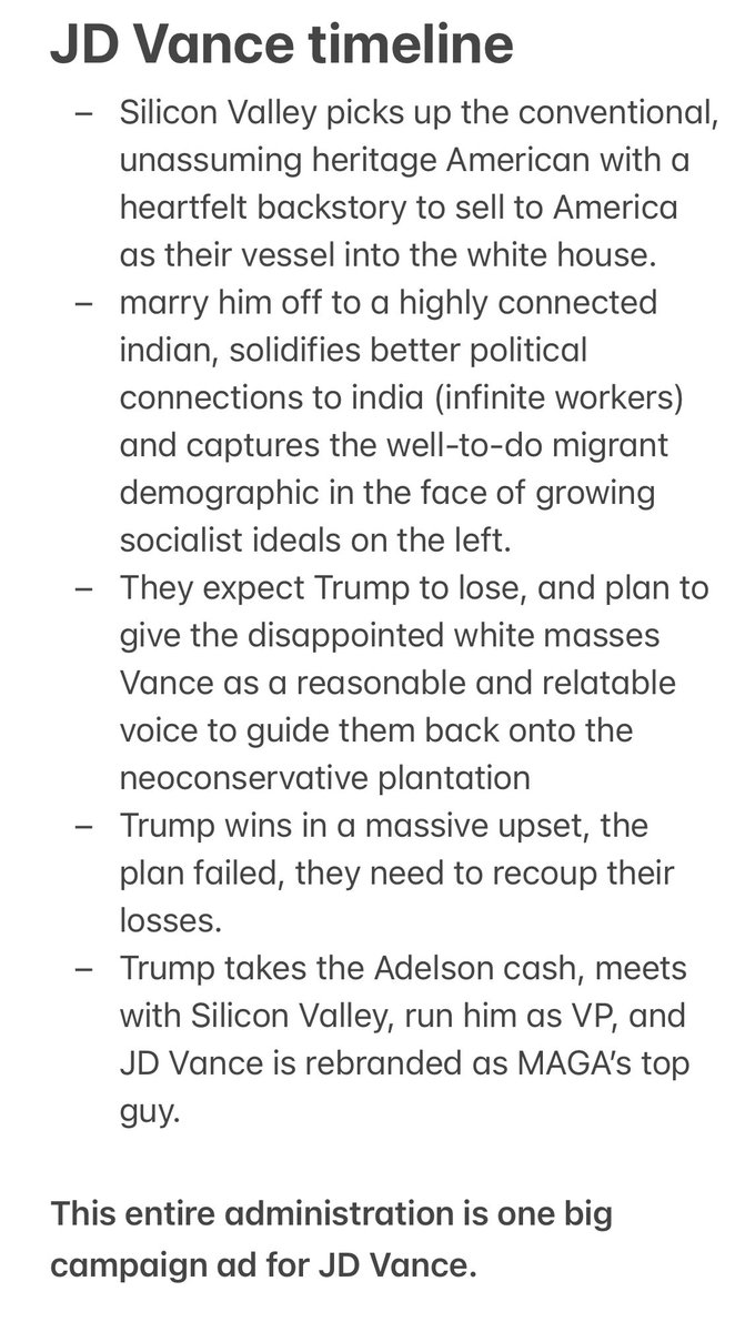 vrilliumlive's tweet image. JD Vance is a puppet they made for a show that got canceled and quickly had to repurpose. 

That’s why he feels so weird. It’s like when Disney had to make that Clinton animatronic into Trump.
