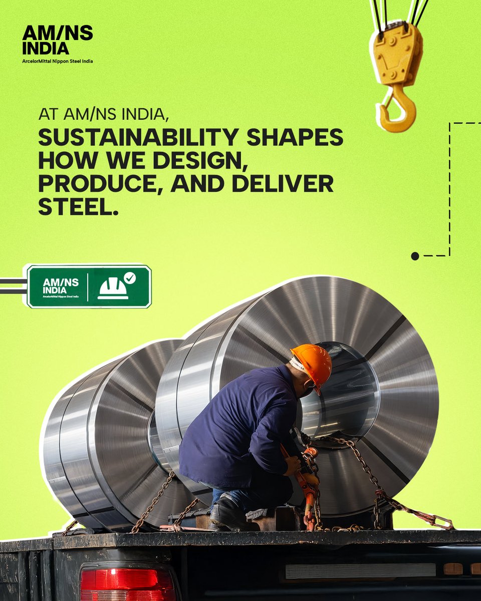 AMNSIndia's tweet image. At AM/NS India, our approach focuses on responsible sourcing, innovation-led product development, and collaborative partnerships that help reduce environmental impact across the steel value chain. 
 
Know more: amns.in/storage/statut… 
#SustainabilityInAction #PromiseToAction