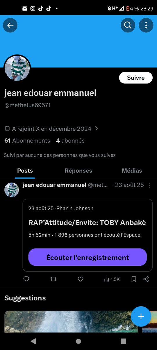 Lè m al tcheke sou kont ki fè atis la menas e atis la épinglé a men sam jwenn. 

Se pa yon kont ki te janm aktif nan anyen. Sèl tweet li te fè nan lane 2025 se pou sipòte <a href="/tobyanbake/">Toby Anbakè</a> . 

Atis ou se yon ti egri kap eseye manipile moun pouw jwenn senpati. 

<a href="/MaxxMaker/">POU KILTI A.🤍💎</a>