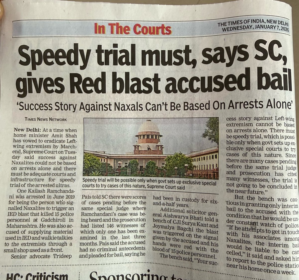 -Accused of killing 15 police personnel in blast has Article 21 rights;

-Accused of PMLA case, strict liability case, has Article 21 rights;

- #UmarKhalid, being undertrial for more than 5 years,has no right under Article 21;as the police decided to invoke National Security.