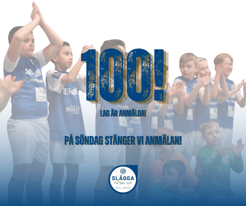 🥳Den magiska 100-gränsen är passerad 🤩

#släggafutsalcup