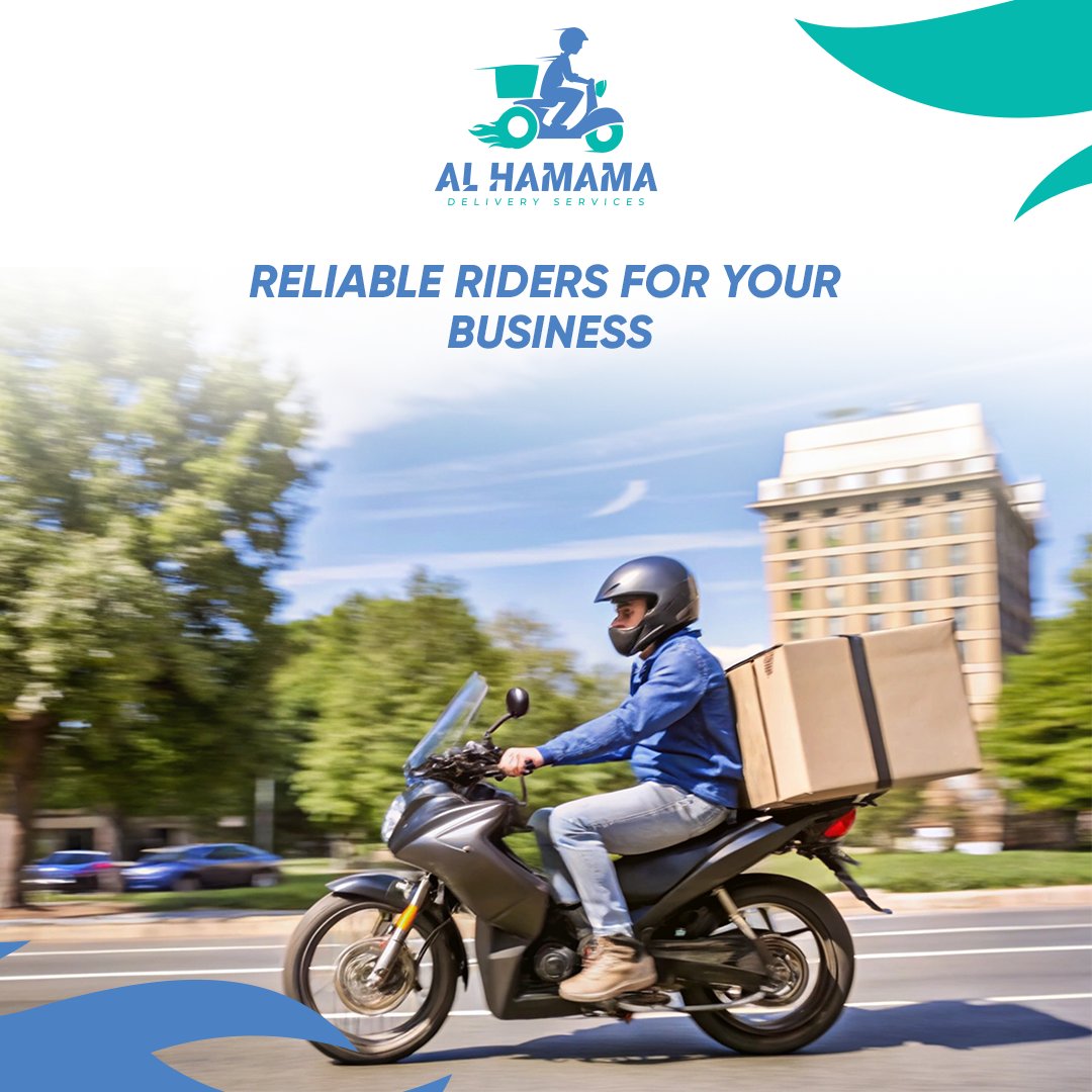 Our trained riders represent your brand with professionalism and care—every delivery counts.
 📞 +971 50 655 4987 | 📧 info@al-hamamadelivery.com | 🌐 al-hamamadelivery.com
