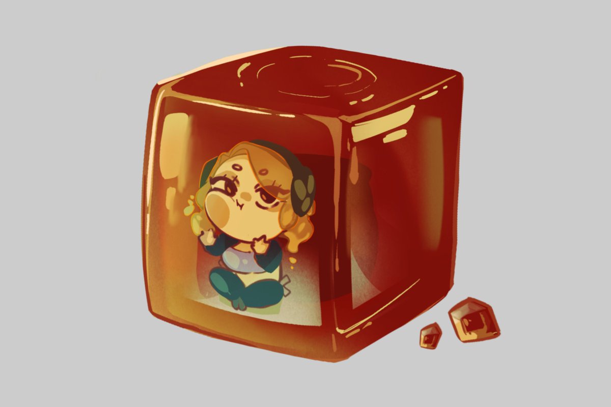 Jenn_Draws's tweet image. I put @r3d_h0ney In Jello jail for some rendering practice  🧡✨