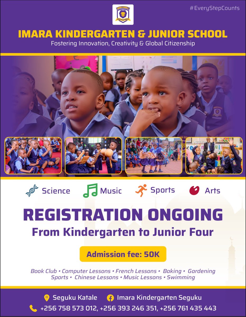 ImaraKinder's tweet photo. 📚👨‍👩‍👧‍👦

*ATTENTION PARENTS*! 📢
 Registration for Academic Year 2026 is NOW OPEN! 🎉 Nursery to Junior 4. Secure your child's spot today! 📝 Contact us for more info and to register. Let's make give your child a perfect start to their education 🌟 https://t.co/uybWzdoha6