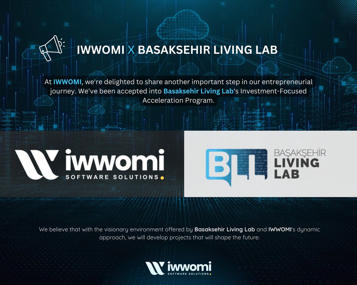 iwwomi's tweet image. 🚀 New Milestone for IWWOMI

Proud to be accepted into the Başakşehir Living Lab Investment-Focused Acceleration Program.

An important step in our growth and innovation journey.

#IWWOMI #Startup #AccelerationProgram #Innovation