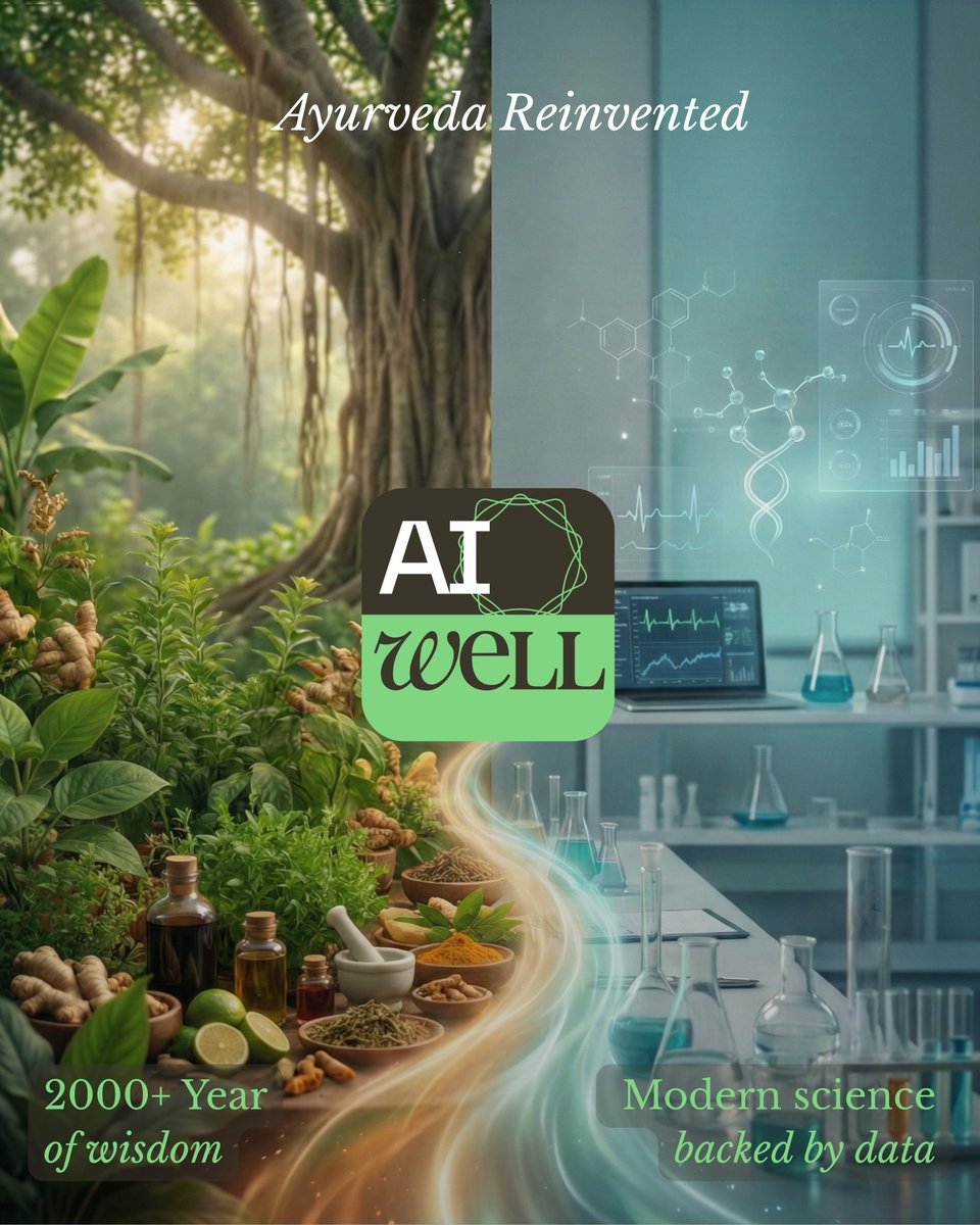 Ayur_AI's tweet photo. Ayurveda. Reinvented.

2,000+ years of wisdom, enhanced with 
modern science and data.

AI WELL integrates tradition and technology to deliver personalised, root-cause healthcare.

🔗 https://t.co/sGqnNJWoEf

#AyurvedaReinvented #AIWell