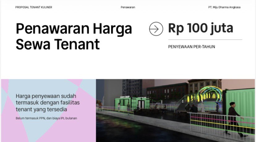 txtdrbekasi's tweet image. Harga sewa tenant kalimalang 100juta pertahun

Mantap, semoga rame dan gak jadi biang macet baru
