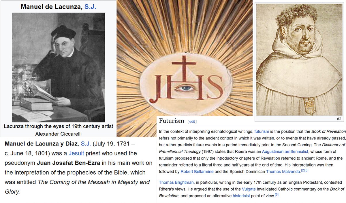 <a href="/realspeckzo/">speckzo 🇻🇦</a> Futurism/Dispensationalism comes from JESUITS. they needed to fabricate a zombie Israel and an alternate eschatology because the all the reformers fingered PAPAL ROME as the antichrist power on the earth. she is the whore of babylon DRUNK ON THE BLOOD OF THE SAINTS