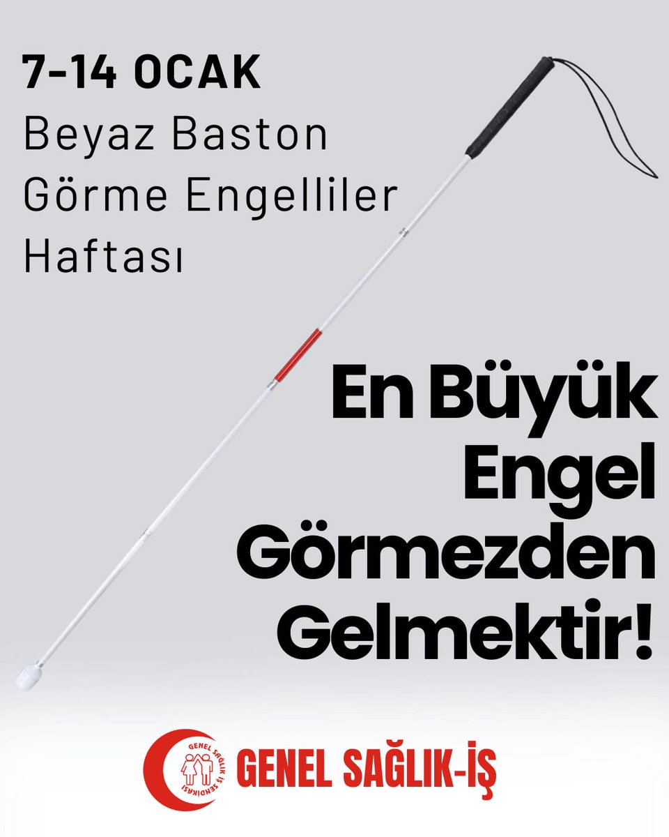 7-14 OCAK BEYAZ BASTON GÖRME ENGELLİLER HAFTASI
Beyaz Baston Görme Engelliler Haftası, görme engelli yurttaşlarımız için toplumsal farkındalık oluşturmak adına eşit haklara sahip olduklarını vurgulamak, bağımsız ve erişilebilir yaşam haklarını hatırlatma günüdür.
Erişilebilir