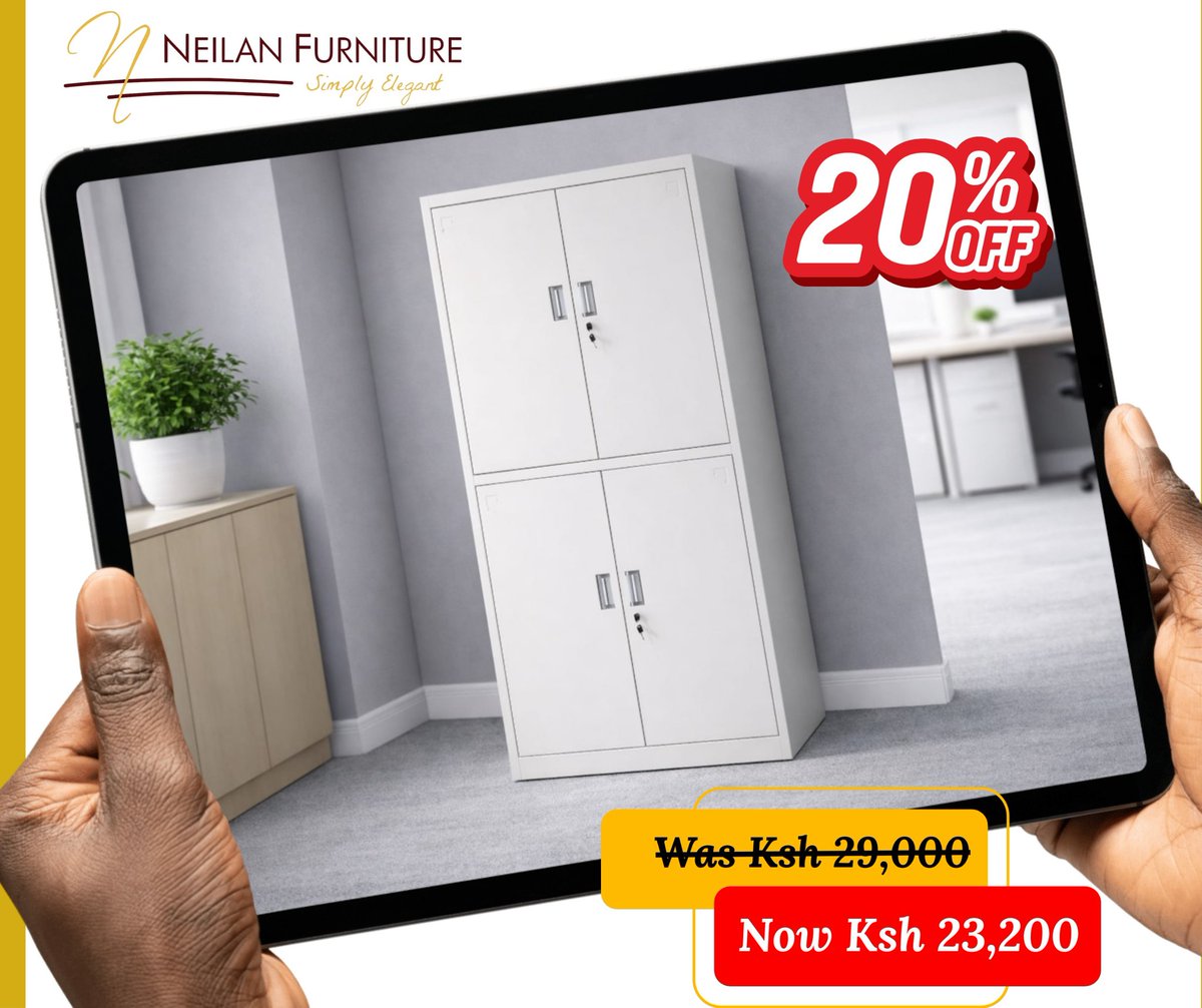 NeilanFurniture's tweet photo. Strong, secure &amp; space-saving filing cabinets—perfect for a neat, professional office 📁✨
Available now. Call 0710 414 774/ 0704 688 978
#OfficeFurnitureKenya #FilingCabinet #OfficeSetup #WorkSmart #KenyaBusiness https://t.co/uVSxq8aPYW