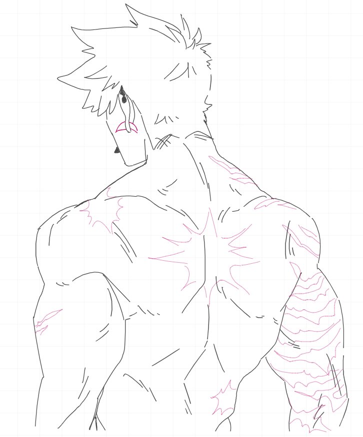 Neon_Sharky's tweet image. Bakugo back muscles on whiteboard hehe #krbk #bkkr #katsukibakugou #mha