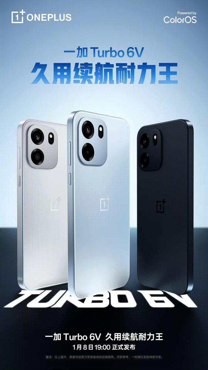 kkunalkhan's tweet photo. OnePlus Turbo 6V 
▫️ 144Hz Flat OLED Display 
▫️ Snapdragon 7sGen4 
▫️ 9000mAh🔋+ 80W⚡
▫️ 27W⚡ Reverse Wired Charging 
▫️ Bypass Charging 
▫️ Lingxi Touch Core 
▫️ Flagship level six-axis Gyroscope 
▫️ Glacier Cooling 
▫️ 360°
▫️ IP69K/69/68/66 
#OnePlus    #OnePlusTurbo6V https://t.co/gYRwVJ0lsz