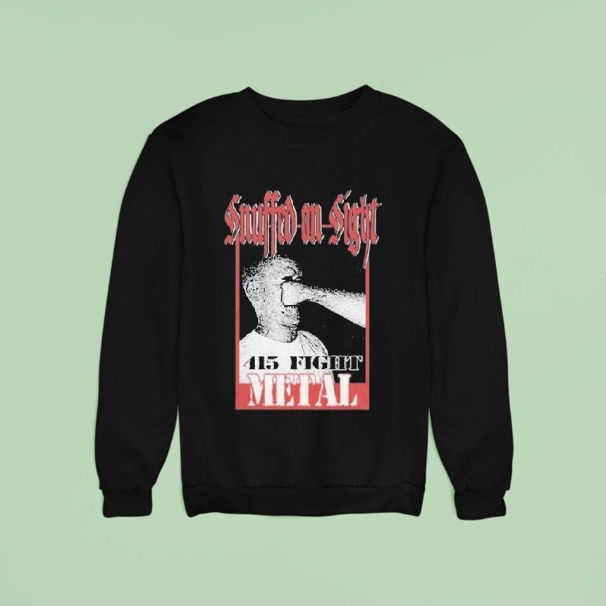 ZuniKarla's tweet image. Unleash your inner metalhead with the Snuffed On Sight 415 Fight shirt! Perfect for those who love to stand out. 🤘🖤 Get yours now! 👉 hersmiles.co/product/snuffe… #MetalFashion #FightStyle #UniqueTees