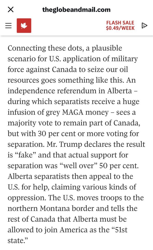 Serious newspapers are discussing scenarios of a US attack on Canada that mirror Russian attacks on Ukraine. What the fuck is going on.
