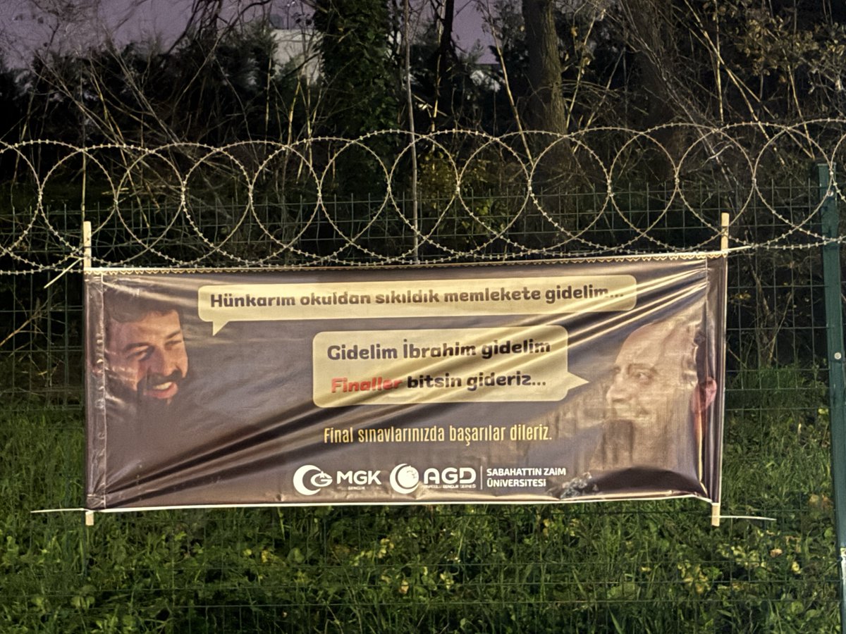 💬Hünkarım okuldan sıkıldık memlekete gidelim…
💬Gidelim İbrahim gidelim Finaller bitsin gideriz…

Final sınavlarınızda başarılar dileriz.