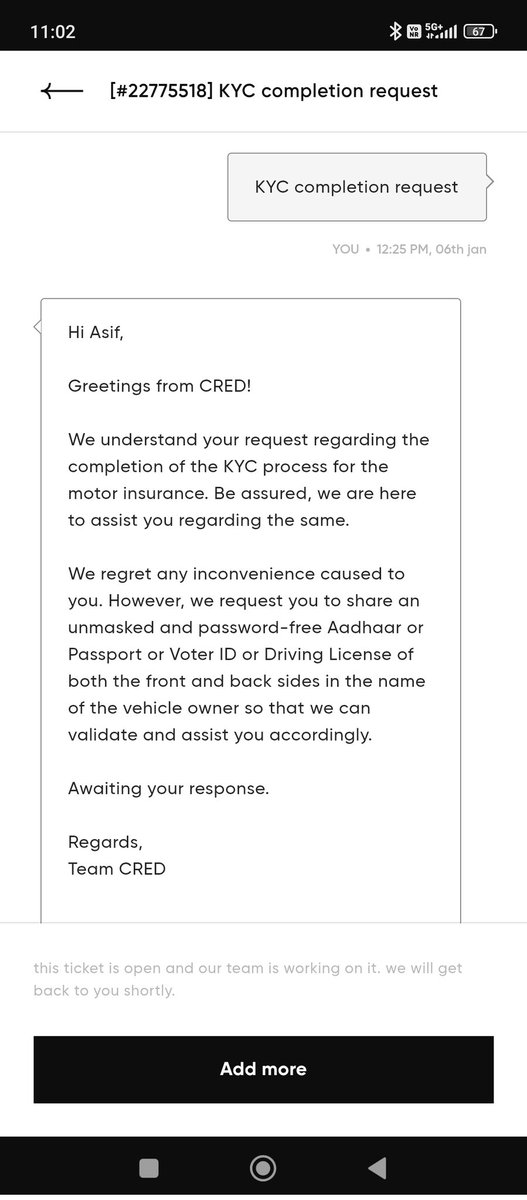 gulaalmma's tweet photo. @CRED_support Now show me what response I have received from You guys? Why are you making it worse by not coming up with concrete answers, I have shared the KYC documents. And you haven't done anything at your part. You haven't completed my KYC from last 23 hours. https://t.co/3jhEi78rBU