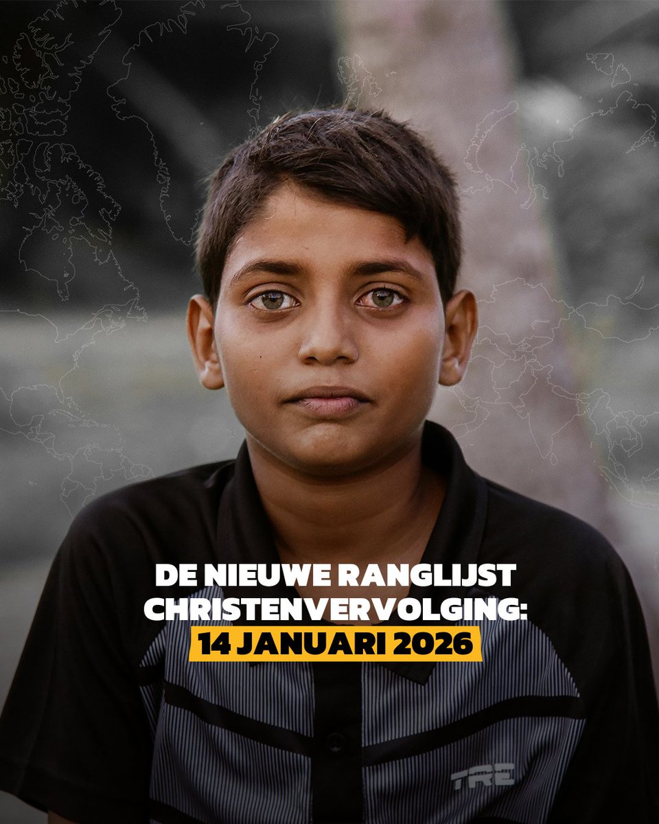 De Ranglijst Christenvervolging 2026 laat zien in welke 50 landen christenen het zwaarst worden vervolgd.

📅 Zet het in je agenda: volgende week woensdag (14 januari) verschijnt de ranglijst van 2026.