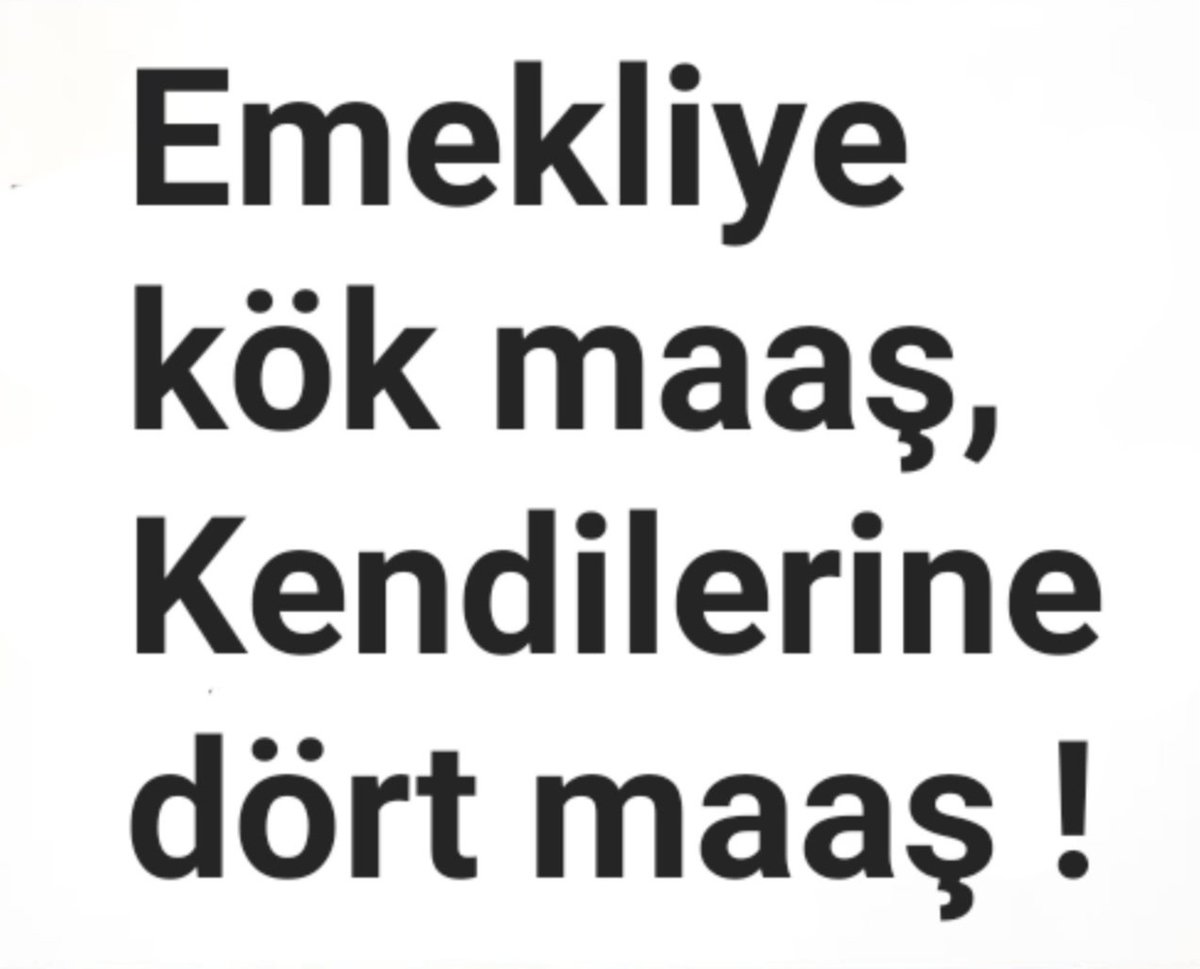 BÖYLE BİR DÜZEN OLUR MU ?

#EmekliyiEzeniktidardır