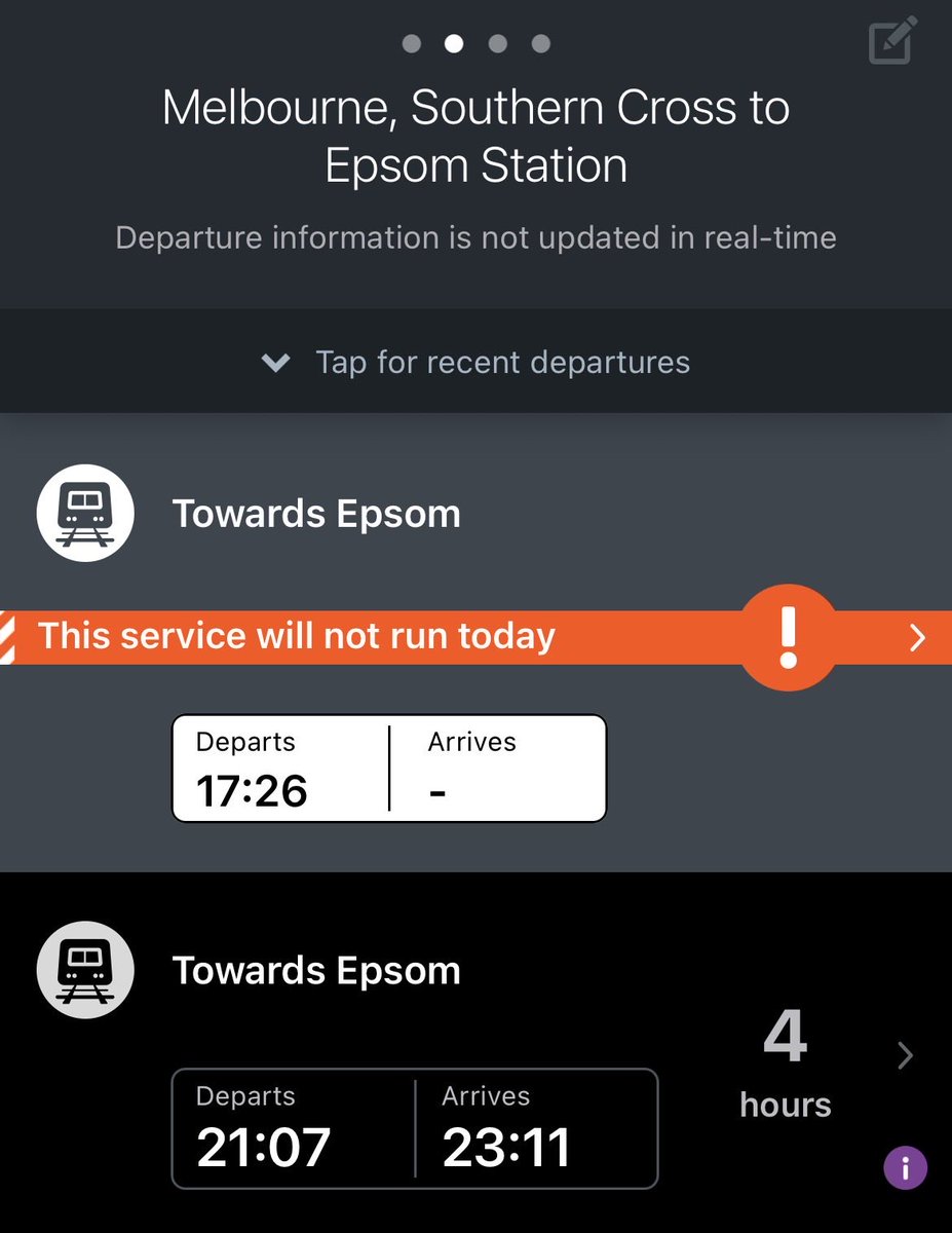 aaronreports's tweet photo. @vline_bendigo “Passengers can board the next departing services to complete their journey.” is not a helpful suggestion for anyone heading to Epsom. The next service is almost four hours later! https://t.co/413gox8MrC