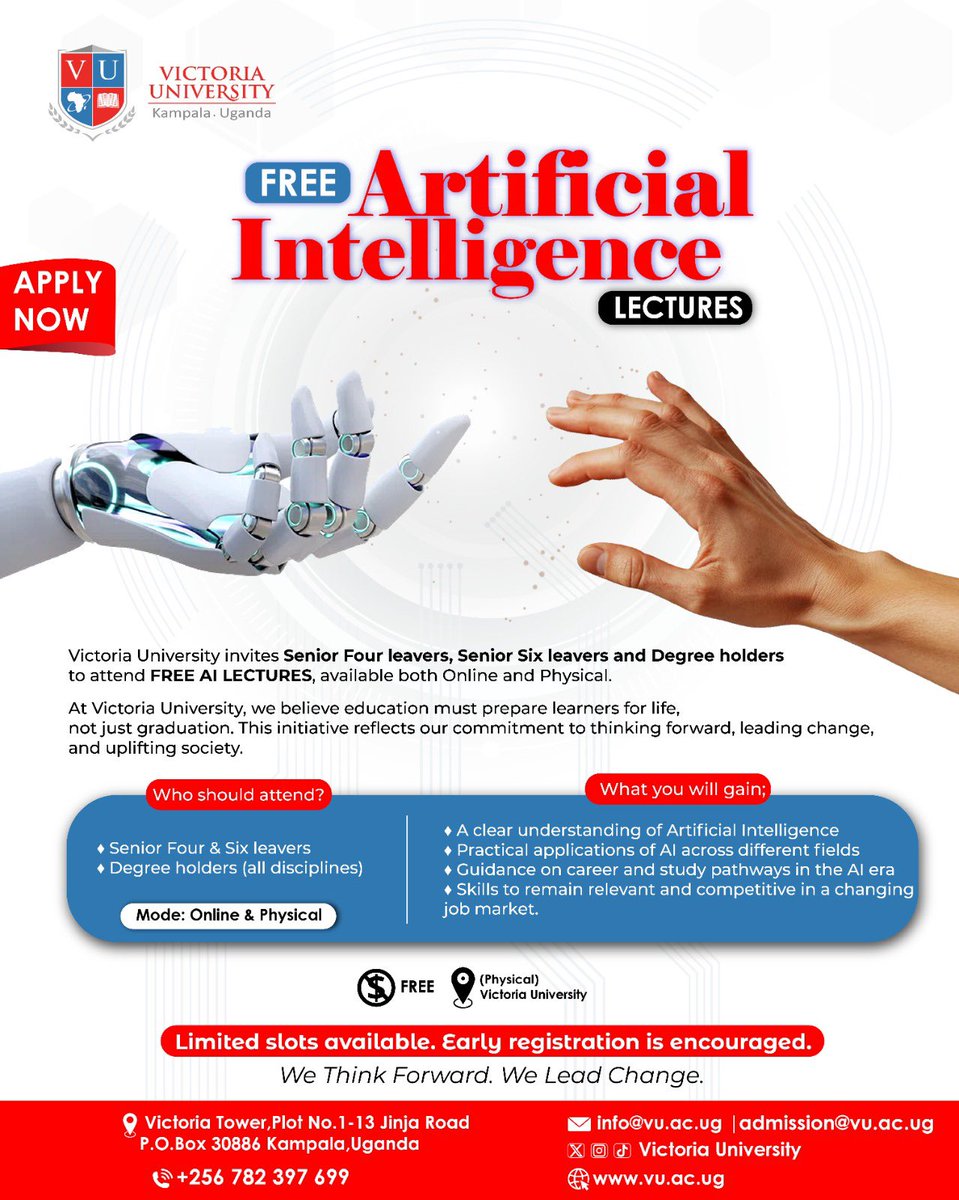 We have free AI classes this Jan. Enroll now and command your future <a href="/VUKampala/">Victoria University, Kampala</a>