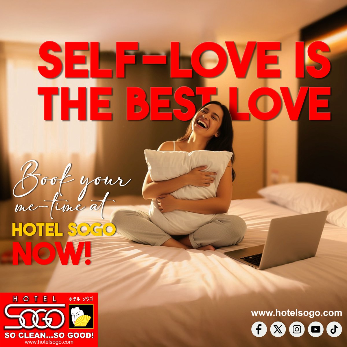 HotelSogo's tweet photo. This is what my calendar calls โme-time.โ
Hotel Sogo, made for moments like this.
Promo? Just text HOTELSOGO <space> 26NYPROMO to 225687
#HotelSogo
#SoCleanSoGood
#HereAtHotelSogo
#DahilMahalKitaGustoKoSaSogoKa
#TheFutureOfHotels https://t.co/2LTeKRrp93