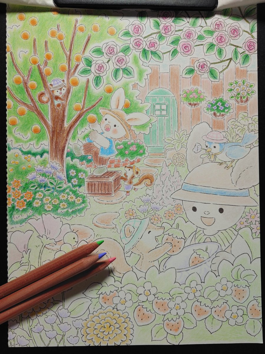 mai_sirius's tweet photo. そして、今年初めての塗り絵は、勿論続きです！
なかなか進まないけれど、塗っていて楽しい☺️✨
久々の塗り絵は、やっぱり楽しい💖 https://t.co/cYYmsUJT0c