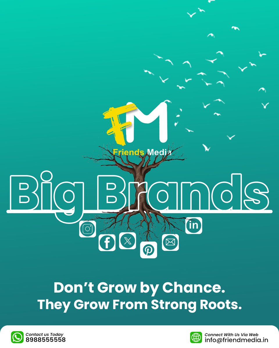 FriendMediaco's tweet photo. Big brands don’t grow by luck.
They grow with strong ideas, clear strategy, and foundations built to last.
At Friends Media, we turn vision into visibility—and visibility into trust.
#BrandGrowth #FriendsMedia #MarketingThatWorks #BuildYourBrand #DigitalMarketingAgency https://t.co/nvio3WqvwZ