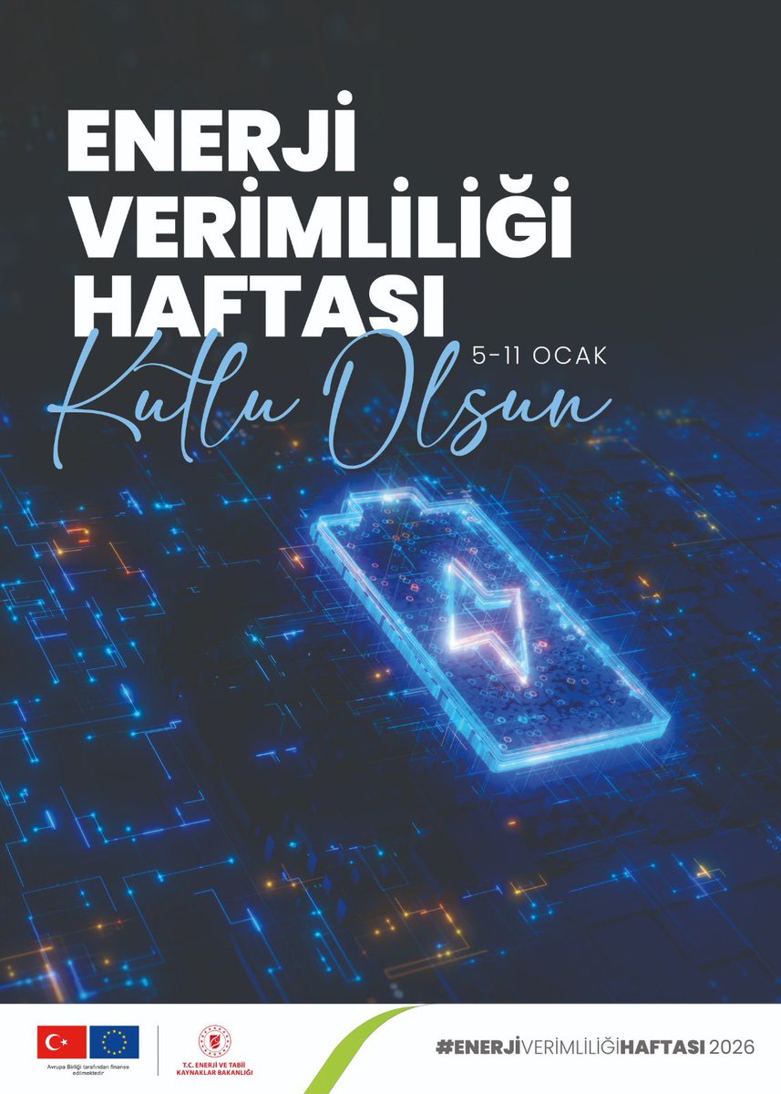 🗓️05–11 Ocak Enerji Verimliliği Haftası

Enerji verimliliği; aynı konforu daha az enerji kullanarak sağlamaktır.
Evlerimizde gereksiz ışıkları kapatmak, verimli cihazlar tercih etmek ve enerjiyi bilinçli kullanmak hem bütçemizi hem de çevreyi korur. 🌍⚡