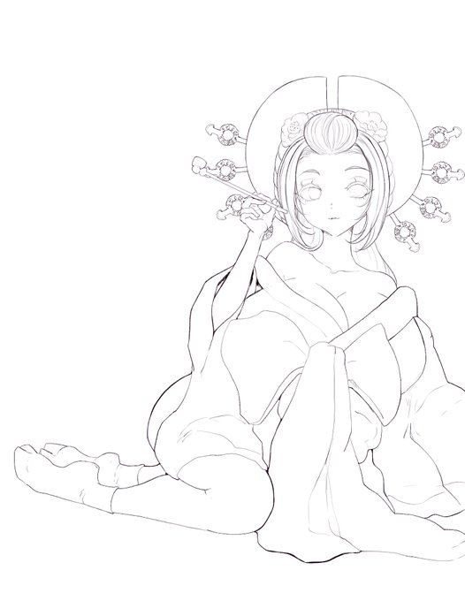 pixivリクエストの花魁漫画描いてるでありんす✒️ 