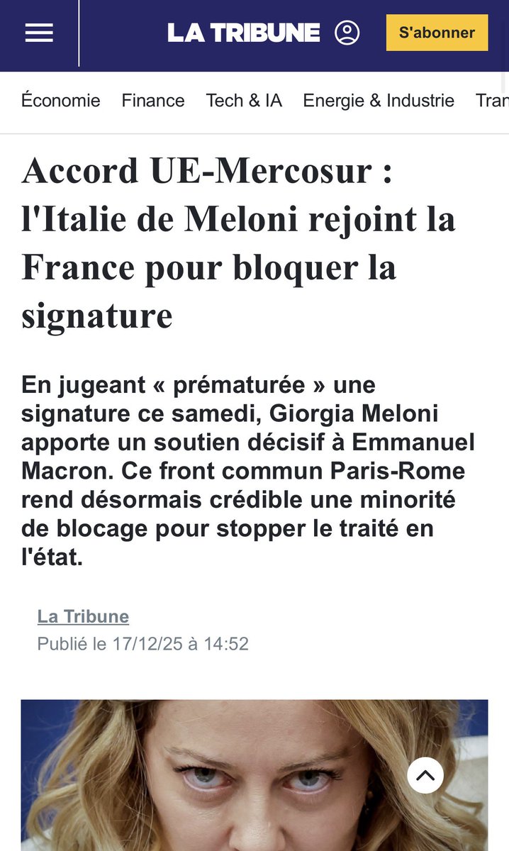 MARCLANDES40's tweet image. Non mais écoutez le lui!! il n’a rien pigé! c’est sa copine Meloni qui trahit ses engagements en signant et c’est Macron qui accepterait de signer!  C’est pas bientôt fini de prendre les gens pour des cons? Regardez les positions de l’extrême droite italienne en quelques jours!!