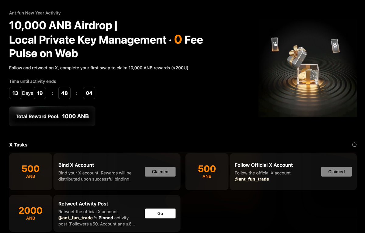 jiamigou's tweet image. 【短平快】，按照现在价格计算：13天可以拿190U

看到Sol上的一个Social DEX，准备给每个用户都发 10000 $anb （可交易）。废话就不说了，我们来看看这么撸的：

1⃣步骤一、进入网站 airdropny.earnanb.fun/?code=RMLF8H
2⃣步骤二、用谷歌邮箱注册，系统会自动生成一个钱包（后台也可以绑定自己的钱包）；…