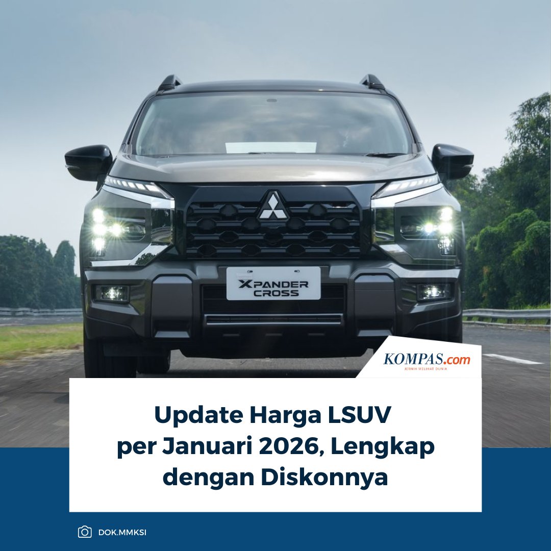Sama dengan segmen lainnya, harga mobil di kelas low sport utility vehicle (LSUV) pada Januari 2026 terpantau cenderung stabil.

Baca Selengkapnya 👇🏻
otomotif.kompas.com/read/2026/01/0… 

~NA #LSUV #HargaMobil2026