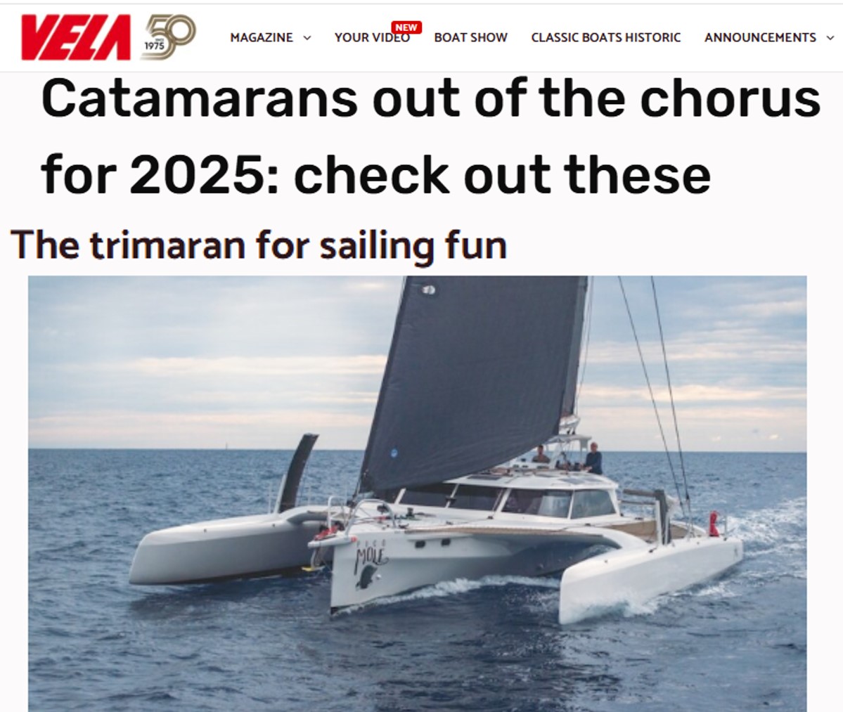 Rapido 53XS featured in Vela Magazine!

Selected as a standout multihull for 2025, the Rapido 53XS is recognised for its performance, innovative design &amp; extra onboard space.

* Last month, a 53XS claimed Line Honours in the ARC Atlantic Rally.

Read more: tinyurl.com/364mz3w8