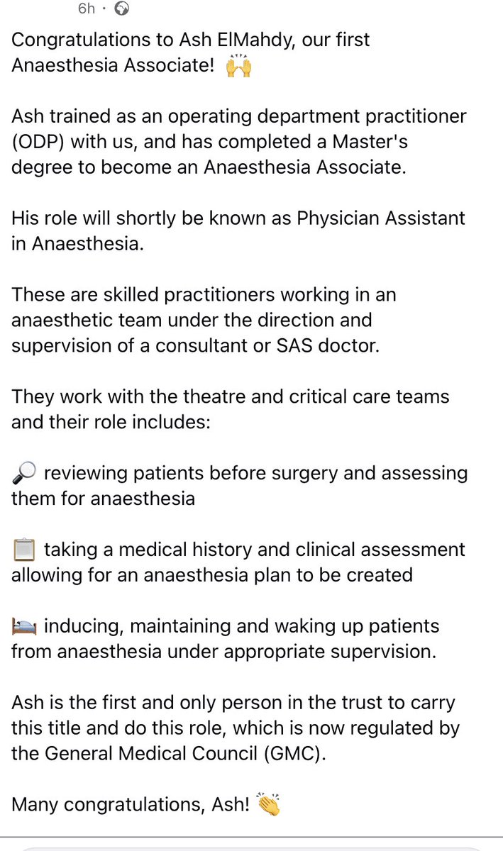 medicalmodelbri's tweet image. Good morning @wesstreeting 

Why are you wasting band 8 pay on PAAs who aren’t as safe as a real anaesthetist ? 

Would you be anaesthetised by one ? 

We have a shortage of anaesthetists . So why are you investing in staff who are NOT and will never be an anaesthetist?