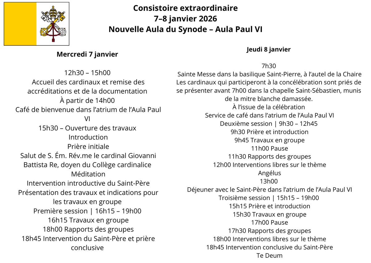 Image for the Tweet beginning: 🚨Pourquoi le premier consistoire de