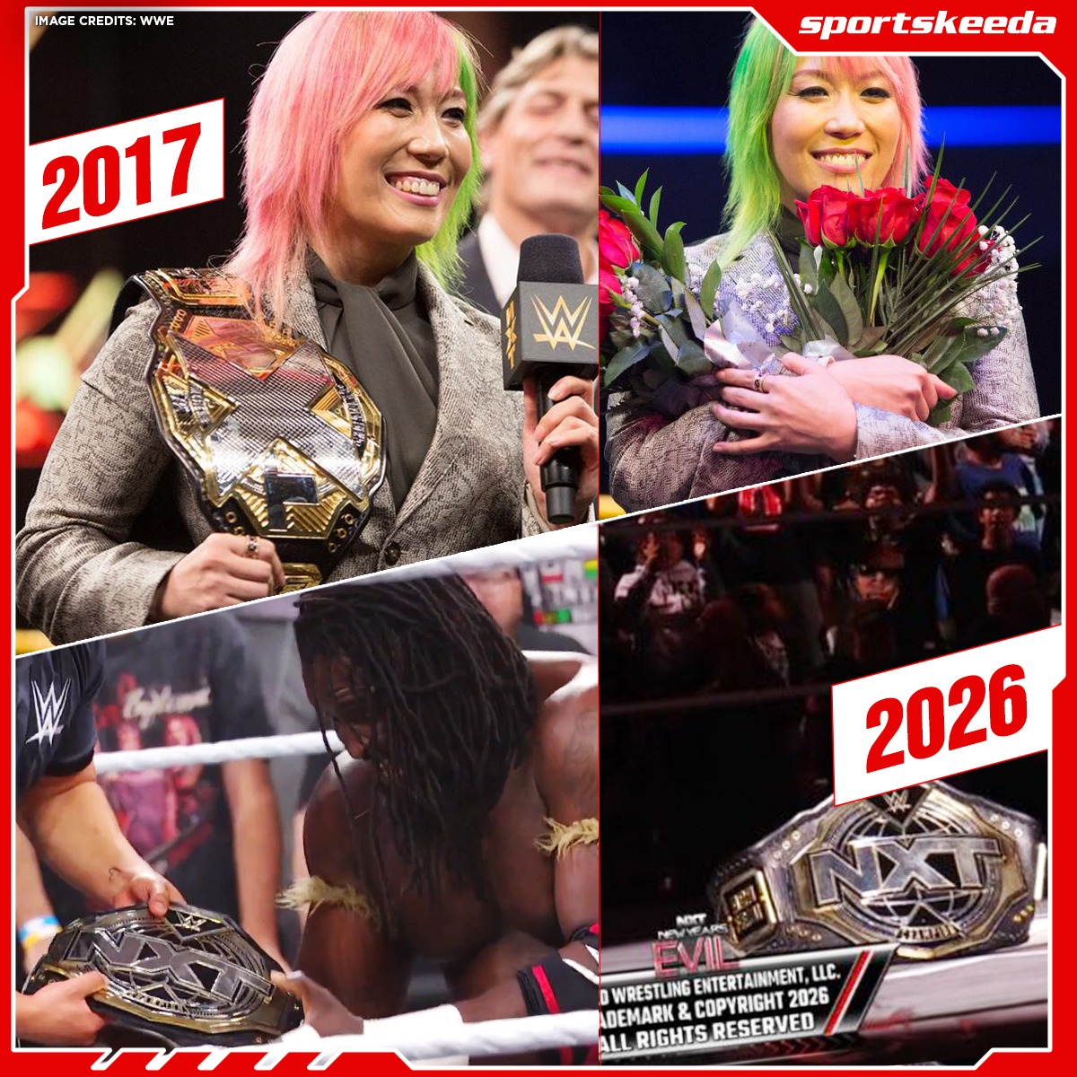 SKWrestling_'s tweet photo. Dominated the division. Relinquished the top title because there was nothing left to prove.
Oba Femi’s run gives flashbacks of Asuka’s dominance! 

@Obaofwwe @WWEAsuka https://t.co/dWagO5lIeU