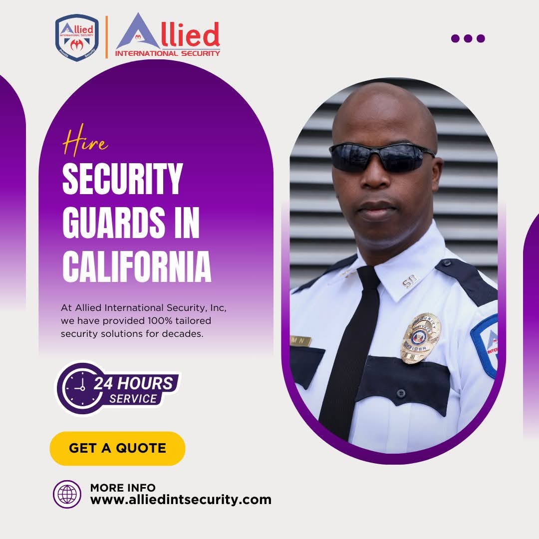 IntAllied's tweet photo. 🔒 Professional Security Guards in California 🔒

Your safety deserves more than just presence — it deserves professional protection.

#AlliedInternationalSecurity
#SecurityGuards
#ProfessionalGuards
#ArmedSecurity
#UnarmedSecurity https://t.co/vh0SxmdjKn