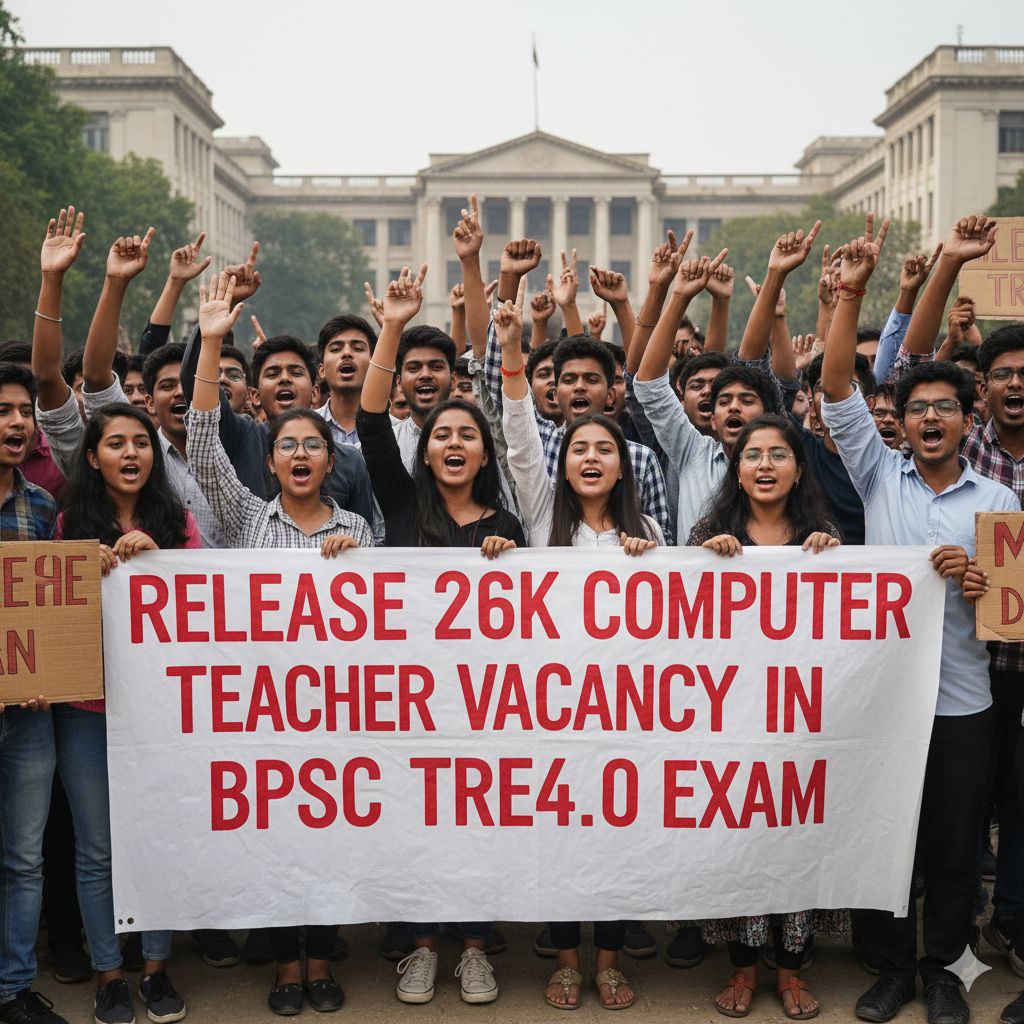 BiharTeacherPGT's tweet photo. 📢 TRE4 में 26k Computer Teacher Vacancies और कुल 120k Seats की माँग जायज़ है!  

Qualified सबसे ज़्यादा, Vacancy सबसे कम—ये अन्याय अब और नहीं चलेगा।  

⚠️ STET पास कर लेना सफल हो जाना नहीं है।  
अगर TRE4 में अधिक रिक्तियों के लिए आवाज़ नहीं उठाई गई तो STET का सर्टिफिकेट सिर्फ़ दीवार और फाइल की शोभा बनकर रह जाएगा।  
STET–2019, 2023, 2024 पास लाखों
#Release26kComputerTeacherVacancy
@samrat4bjp @Jduonline @BJP4Bihar @CMBiharNK @sunilkbv @VijayKChy @VijayKrSinhaBih @AshokChoudhaary @iChiragPaswan @SanjayJhaBihar