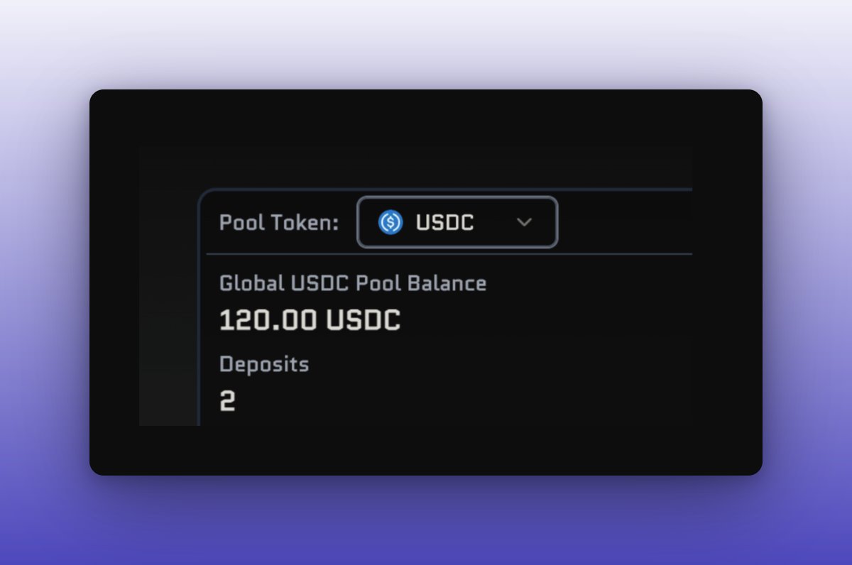 Select the USDC pool from the dropdown menu