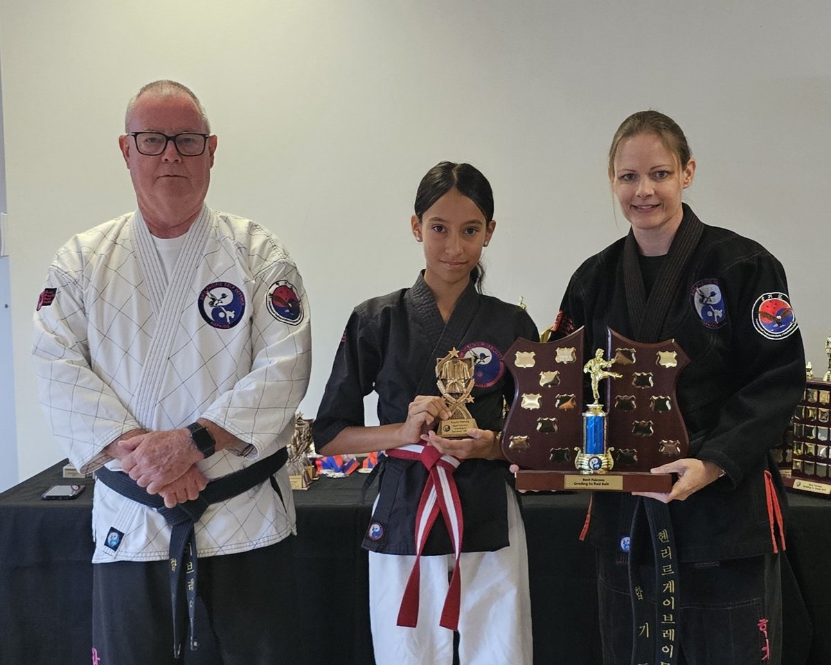 centenaryma's tweet photo. Kayla was recognised as the Best Falcon Grading to Hapkido Red Belt in 2025.     That is an awesome achievement, Kayla.    Congratulations!!!!   #Hapkido #awards #awardsnight #hapkidotraining #mountommaneyhub #selfdefence #MartialArts #kidsmartialarts #hapkidoforkids https://t.co/59NPVIfeHJ