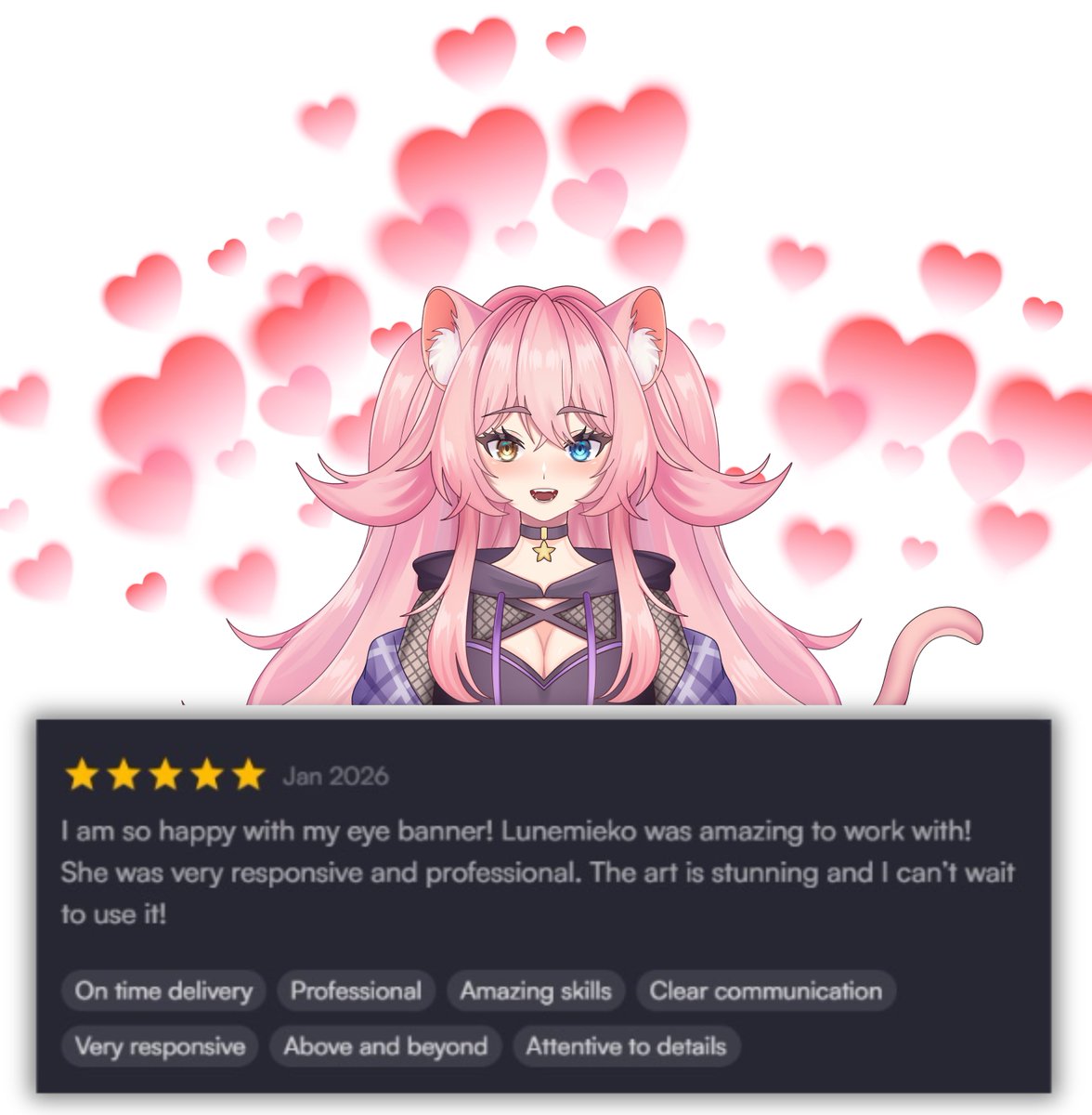 Starting the new year with such a kind review 🥹💖
Thank you so much for the trust and support!
It means the world to me that you’re happy with the result 🫶

#ArtistOnTwitter #VGenComm #artmoots