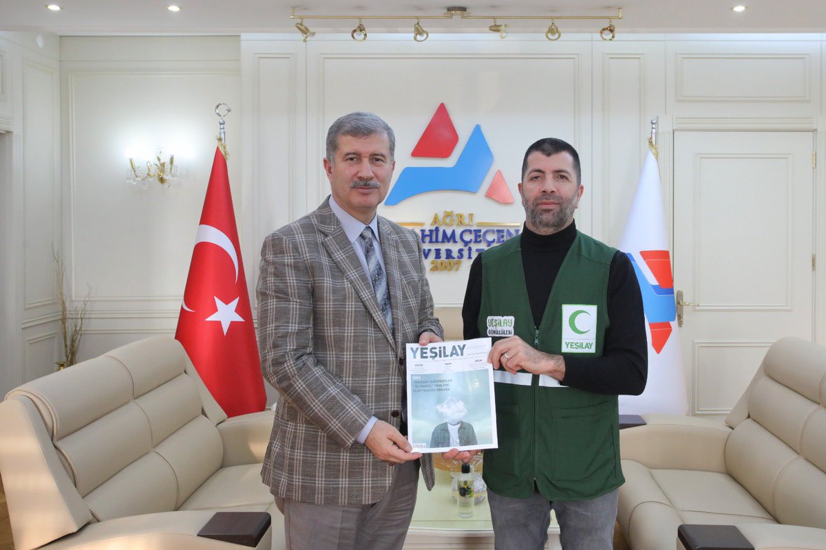 Yeşilay Olarak Sayın Rektörümüz Prof.Dr.İlhami GÜLÇİN Beyfendi Ziyaret ederek Bağımlılıklar ile Mücadelede ortaklaşa yapacağımız çalışmalar hakkında istişare ettik .￼  <a href="/1920yesilay/">Yeşilay</a>  #Ağrı